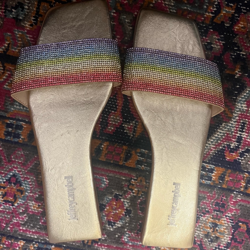 Jeffrey Campbell Rainbow Sequin Slides